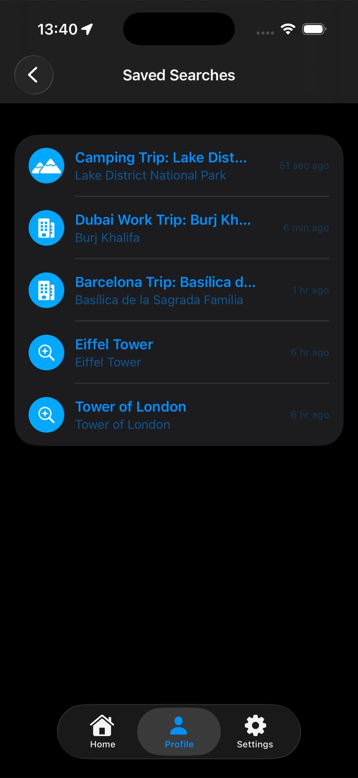 Save your favourite spots and trips